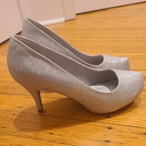 Silver Glitter Heels